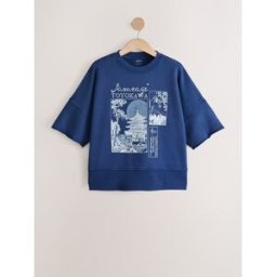 Next Sweat-shirt graphique délavé à manches courtes bleu S (FR 38-40)