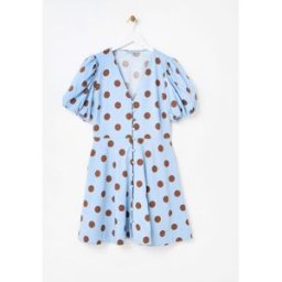Oliver Bonas Oliver Bonas Polka Dot Linen Blend Mini Dress bleu FR 36 (EU 34)