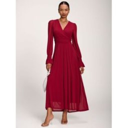 Jolie Moi Jolie Moi Manches longues Mesh Robe longue rouge FR 44 (EU 42)