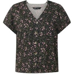 M & Co M & Co Petite Ditsy Button Through Blouse Noir FR 44 Petite (EU 42 P)
