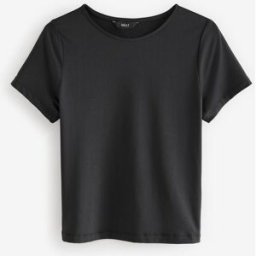 Next T-shirt à manches courtes et col rond doux au toucher Noir FR 34 (EU 32)