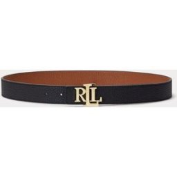 Lauren Ralph Lauren Lauren Ralph Lauren 2.5cm Ceinture réversible en cuir galet à logo Noir S (FR 38-40)