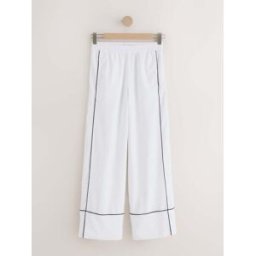Next Pantalons amples en lin riche avec passepoil pâle FR 56 Regular (EU 54 R)