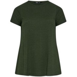 Yours Curve Yours Curve Short Sleeve Textured Swing Top vert FR 52-54 (EU 50-52)