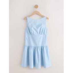 Next Robe courte cintrée en lin bleu FR 48 (EU 46)