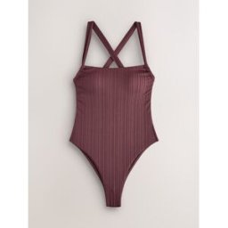 self. Self. Maillot de bain à bretelles texturées Brun FR 46 (EU 44)