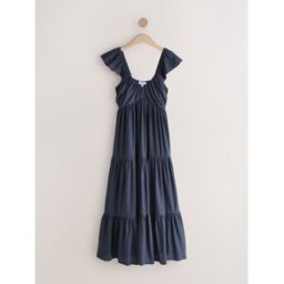 Next Robe mi-longue en jersey à Col en V bleu FR 44 (EU 42)
