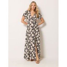 Long Tall Sally Long Tall Sally Wrap Maxi Dress Brun FR 40 Tall (EU 38 T)