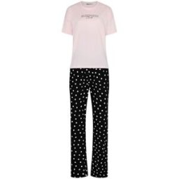 Long Tall Sally Long Tall Sally Short Sleeve Wide Leg Pyjamas Set Rose FR 52-54 Tall (EU 50-52 T)