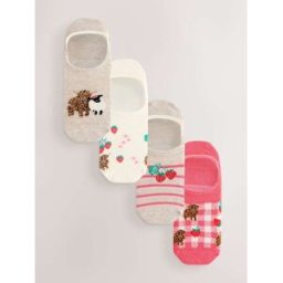 Next Lot de 4 chaussettes de sport invisibles Hamish The Highland Cow Rose M-L (FR 42-48)