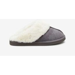 Next Chaussons mules en daim doublés de fausse fourrure Gris M (5-6)
