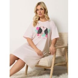 Yours Curve Yours Curve Side Split Nightdress Rose FR 48-50 (EU 46-48)