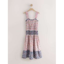 Cath Kidston Robe mi-longue froncée Cath Kidston 100% coton Rose FR 50 (EU 48)