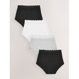 Next Lot de 4 culottes en coton et dentelle Noir FR 42 (EU 40)