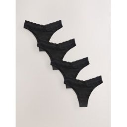 Next Lot de 4 culottes en coton et dentelle Noir FR 40 (EU 38)