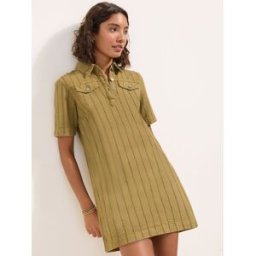 Friends Like These Friends Like These mini-robe trapèze en Denim vert FR 40 (EU 38)