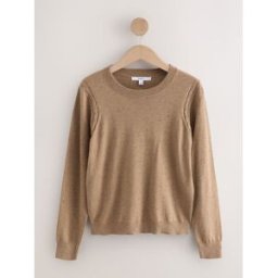 Next Pull Col rond en coton riche en coton doux à Manches longues Brun XL Tall (FR 50-52)