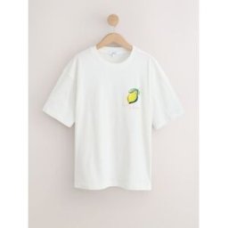 Next T-shirt à col rond imprimé citron pâle M (FR 42-44)