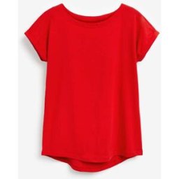 Next T-shirt en coton à mancherons rouge FR 52 (EU 50)