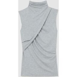 Reiss Reiss Wanda Ruched High-Neck Top Gris M (FR 42-44)