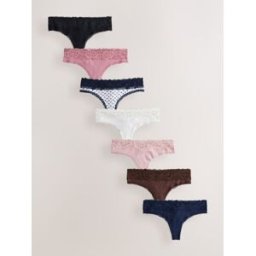 Next Lot de 7 culottes en coton et dentelle Noir FR 38 (EU 36)