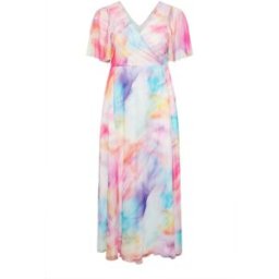Yours Curve Yours Curve London Blurred Mesh Wrap Maxi Dress pâle FR 52 (EU 50)