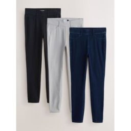 Next Lot jersey denim pleine Denim Leggings 3 longueur Noir FR 36 Petite (EU 34 P)