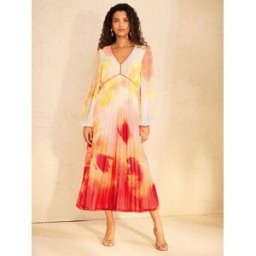 Love & Roses Love & Roses Chiffon Pleated Midi Dress crème FR 42 (EU 40)