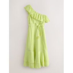 Next Robe asymétrique à volants vert FR 48 (EU 46)