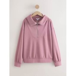Next Sweat-shirt à demi-zip en jersey Rose XXL (FR 50-52)