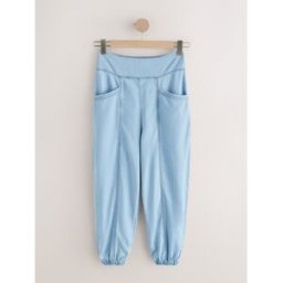 Next Pantalons ballon en Denim léger Mélange TENCEL bleu L Long (FR 46-48)
