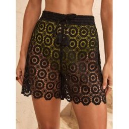 Love & Roses Love & Roses Crochet Beach Shorts Noir FR 46 (EU 44)