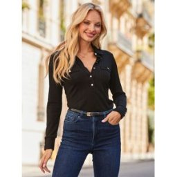 Sosandar Sosandar Premium Rib Top Noir FR 42 (EU 40)