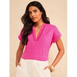 Love & Roses Love & Roses Notch Neck Jersey T-Shirt Rose FR 46 (EU 44)
