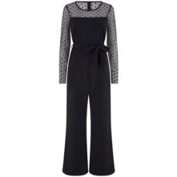 Yumi Yumi Spot Mesh Stretch Jumpsuit Noir FR 46 (EU 44)