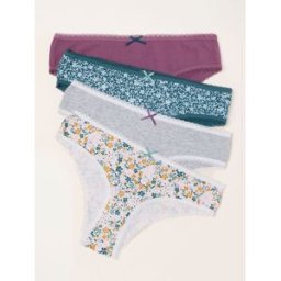 Fat Face FatFace 4 Pack of Floral Brazillian Knickers violet FR 40 (EU 38)