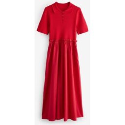 Laura Ashley Laura Ashley 2-in-1 Knitted Collared Polo Dress with Cotton Skirt rouge FR 40 (EU 38)