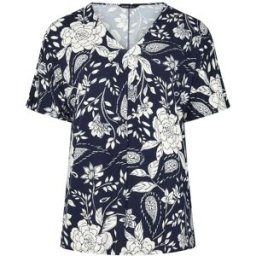 Yours Curve Yours Curve Pleated Front Jersey Top bleu FR 52-54 (EU 50-52)