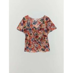 BHOEM Chemisier à volants imprimé fleuri Rose FR 40 (EU 38)