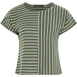 Yours Curve Yours Curve Limited 2 Way Stripe T-Shirt vert FR 50 (EU 48)