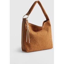 River Island River Island Faux Suede Woven Slouch Shoulder Bag Brun Un an