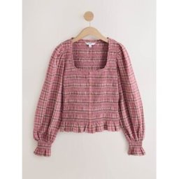 Next Square Neck Smocked Long Sleeve Top Rose FR 34 (EU 32)