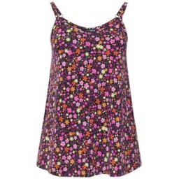 Yours Curve Yours Curve Ribbed Swing Cami Noir FR 50 (EU 48)