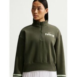 Nike Nike Oversized 1/4 Zip Fleece Top vert S (FR 38-40)