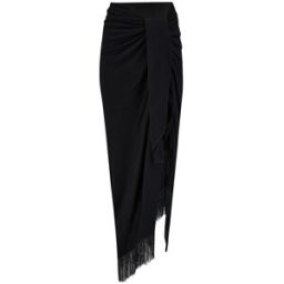 Pour Moi Pour Moi Fringe Trim Crinkle Multiway Sarong Noir L-XL (FR 46-52)