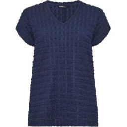 Yours Curve Yours Curve Bubble Textured T-Shirt bleu FR 52-54 (EU 50-52)