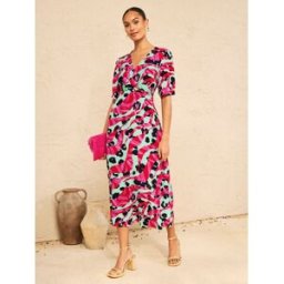Love & Roses Love & Roses Tie Back Midi Tea Dress bleu FR 38 (EU 36)