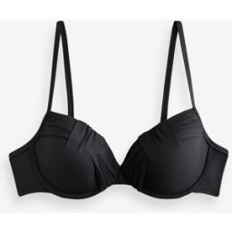 Next Haut Bikini drapé, rembourré et gainant avec armatures Noir 100 G-H
