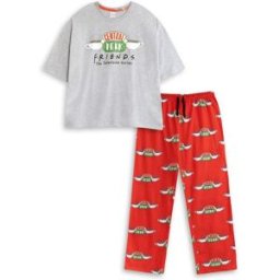Vanilla Underground Vanilla Underground Friends Central Perk Logo Short Sleeve Long Leg Pyjamas Set Gris XXL (FR 50-52)