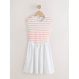 Next Robe mini en jersey à manches courtes et corsage froncé pâle FR 54 (EU 52)